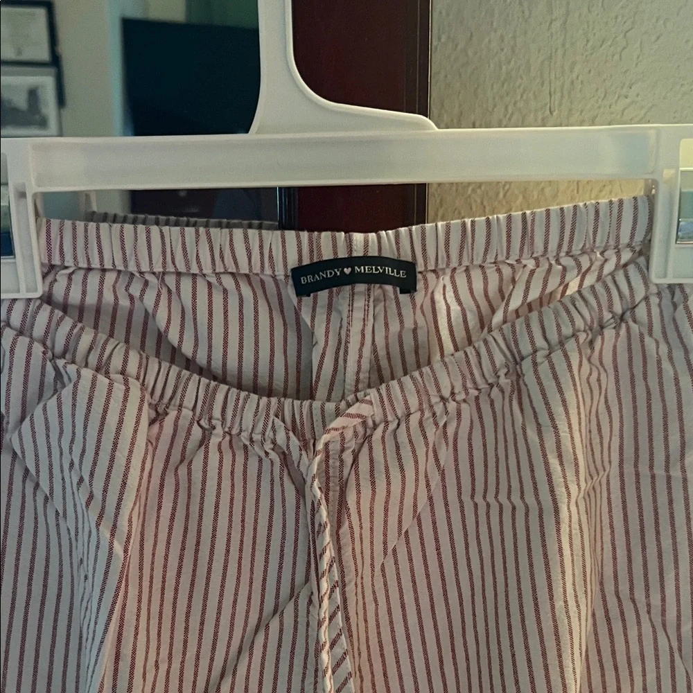 Brandy Melville Red and White Striped Pants - Picture 2 of 2